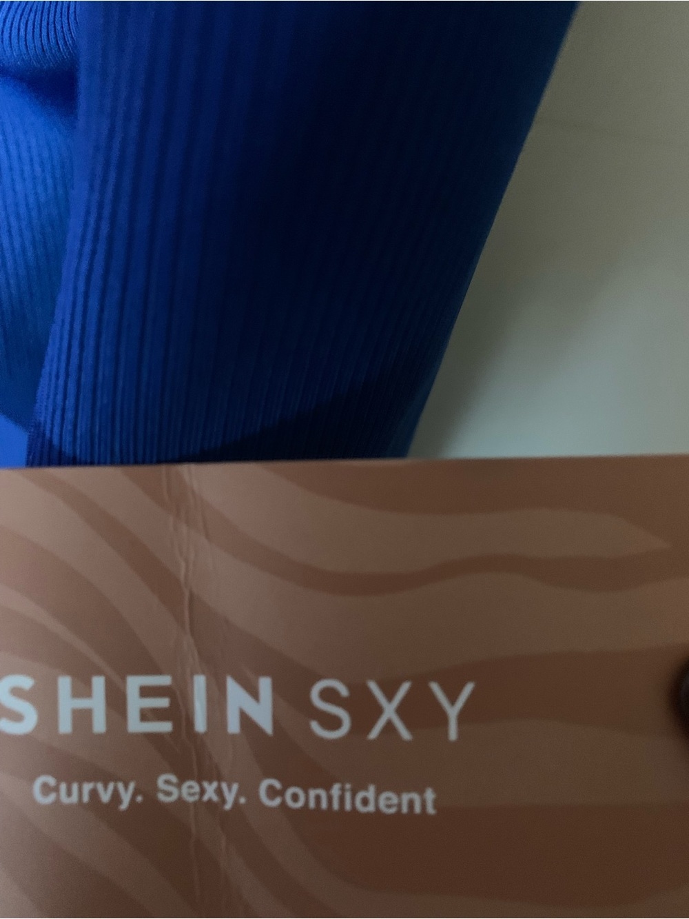 SHEIN Royal Blue Short Sleeve Ruched Midi Dress - Picture 6 of 6
